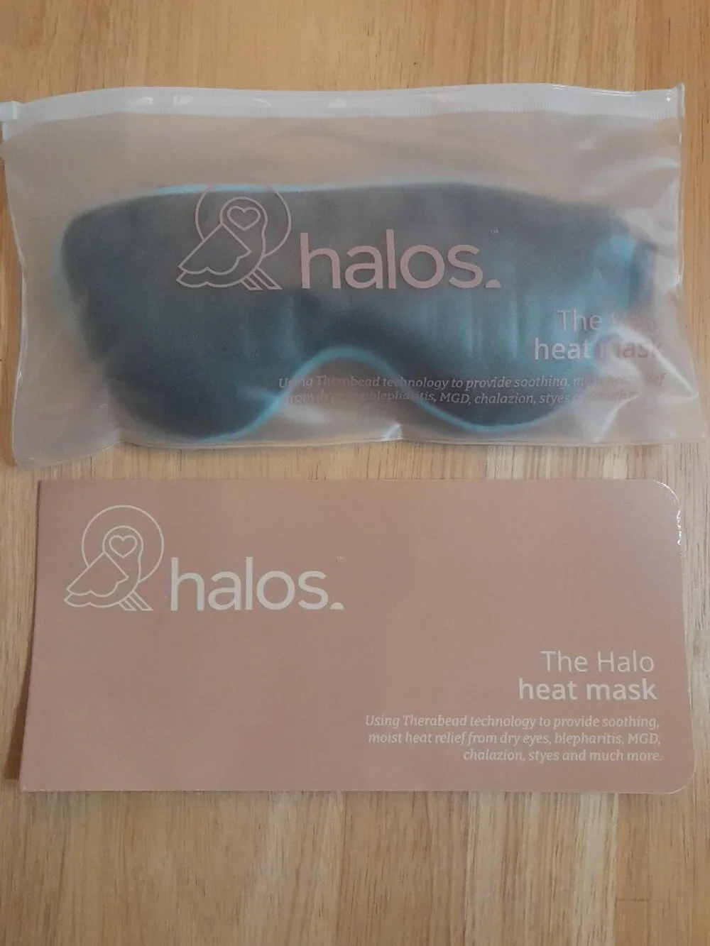 MyHalos Heated Eye Mask Microwavable Therabead technology Hypoallergenic